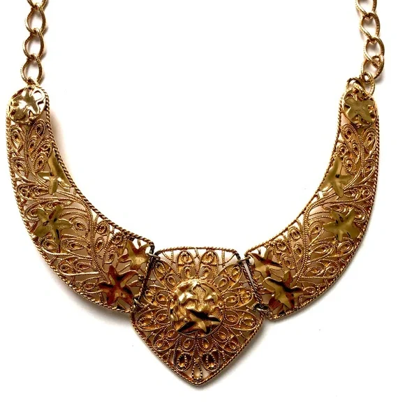 Jose Barrera for Avon Filigree Necklace Choker Art Nouveau Retro Vintage 80s HTF